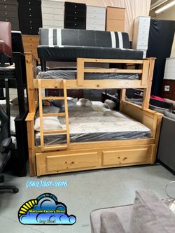 Twin full natural bunk bed with mattresses colchones camas nuevas