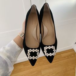 Banana Republic Black Jewel Madison Rounded Toplin Heels