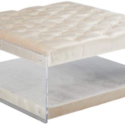 Christopher Knight Home Massimo Velvet Ottoman, Champagne