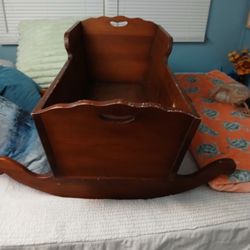 Vintage  Wooden  Infant  Rocker