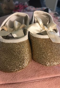 Brand new gold glitter dress shoes size 5