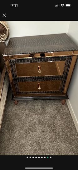 Tracy Has! A Pair Of Michael Amini / Aico Modern Hollywood Swank Nightstands.