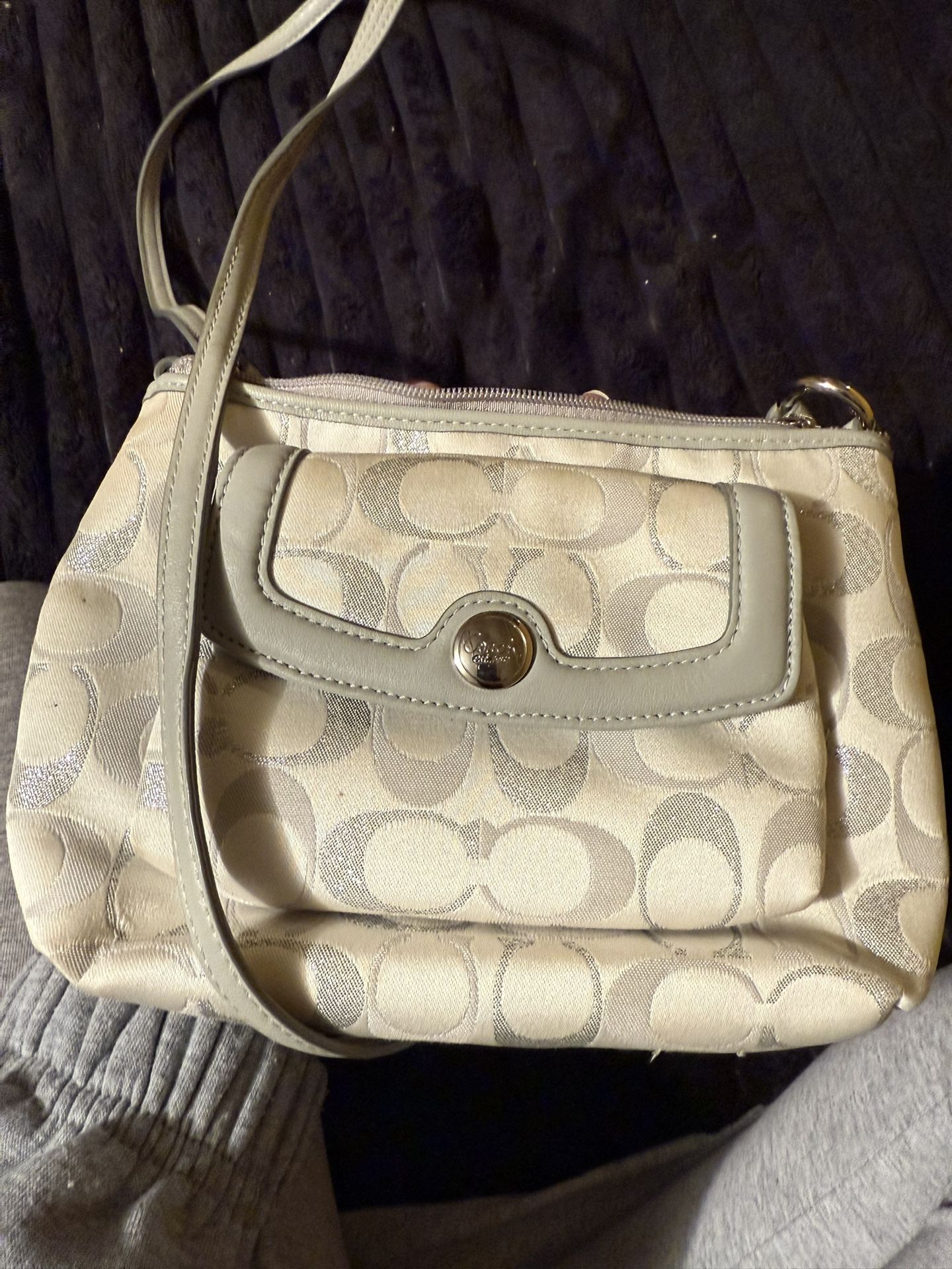 Silver Coach Crossbody $50