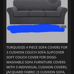 Turquoise 4 Piece Couch COVER_  Jacqurd Fabric 