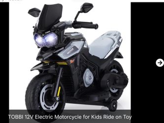 TOBBI 12V Electric Motorcycle Ride On Toy for Kids
