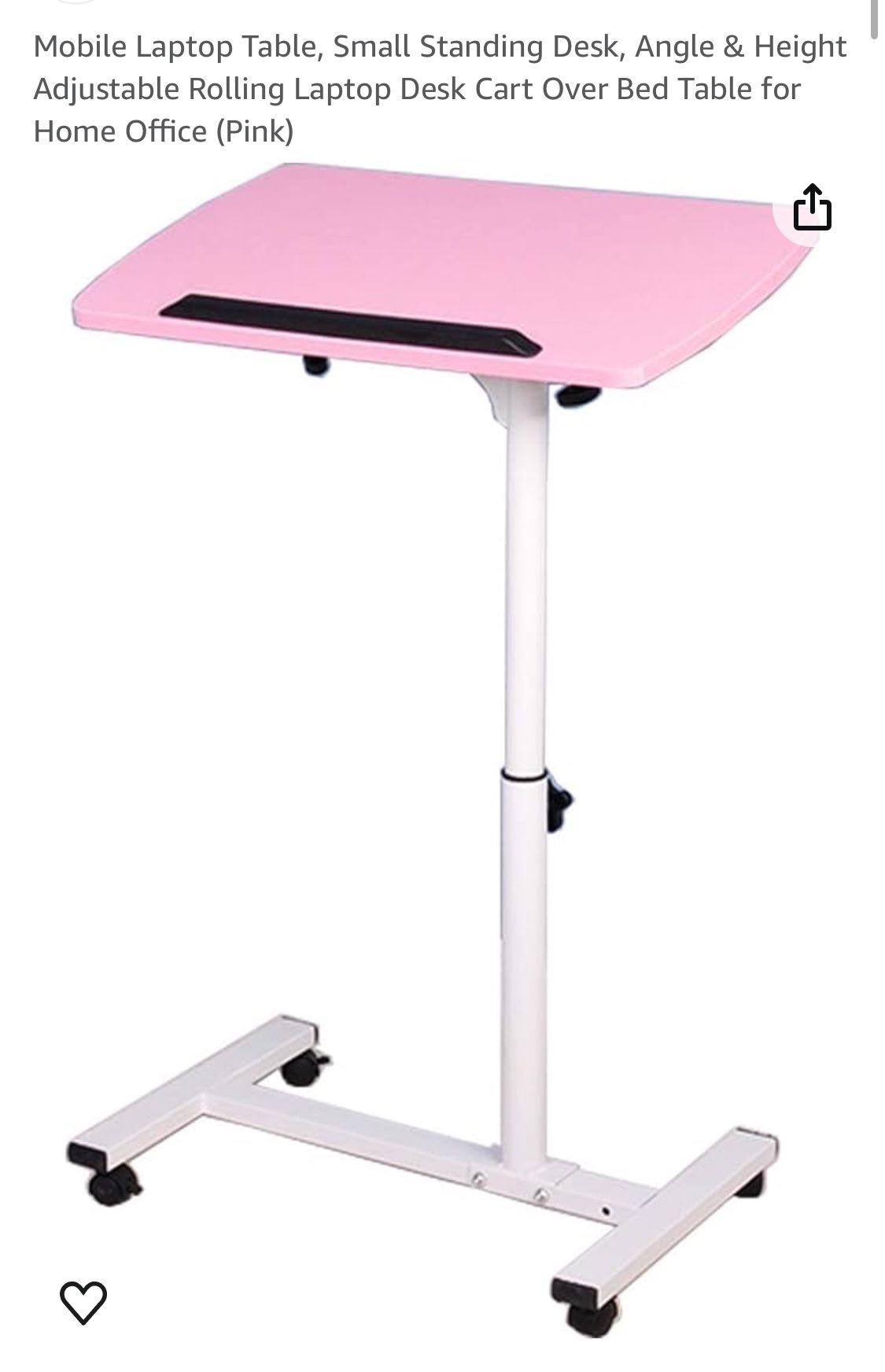 Pink Mobile Standing laptop Table