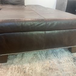 Brown Leather ottoman