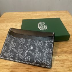 Goyard Card Holder Black And Dark Grey With Box