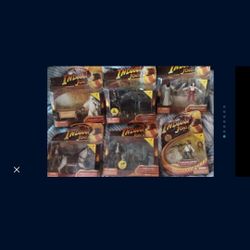 Indiana Jones Action Figures And Cards Plus Mr. Potato Head Indiana Jones.