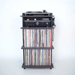Line Phono Turntable Stand + Vinyl Record Storage, Made In The USA