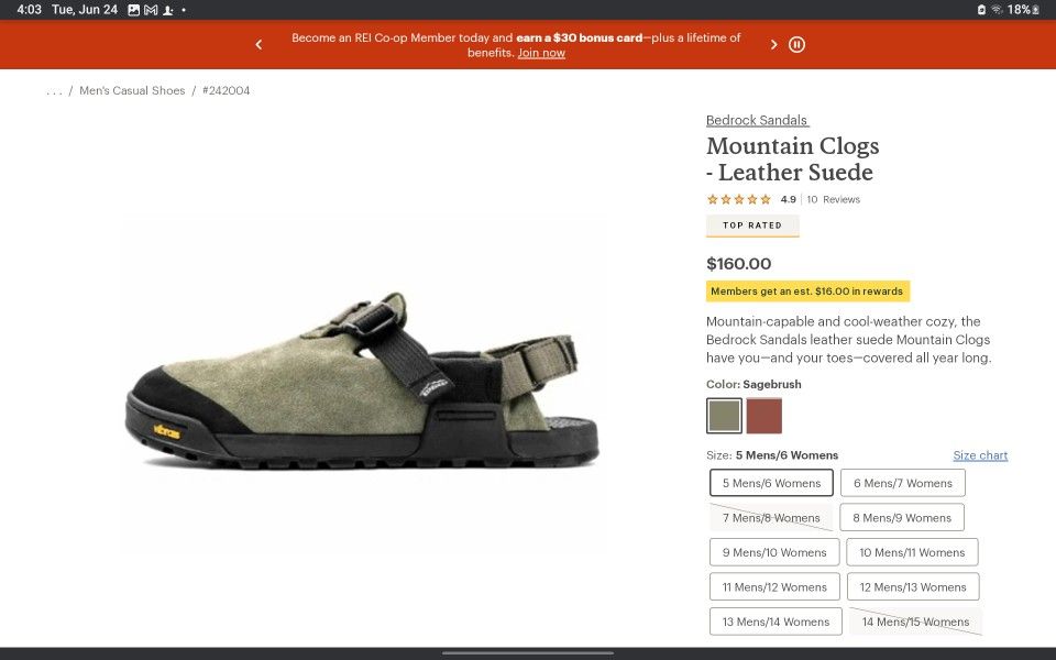 Mountain Clogs Leather Suade Women's Size 6