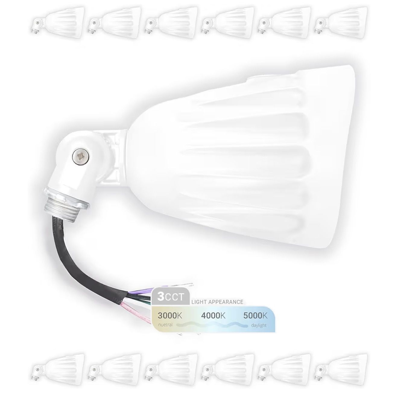 Brand New In The Box- NUWATT 25W Bullet Flood Light Outdoor LED Landscape Lights, 3500 LM Bright Outdoor Lighting for Yard, 30K/40K/50K Selectable, 1/