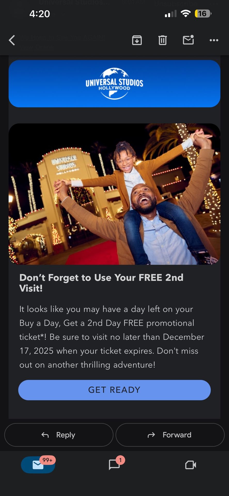 Universal studios Day Pass