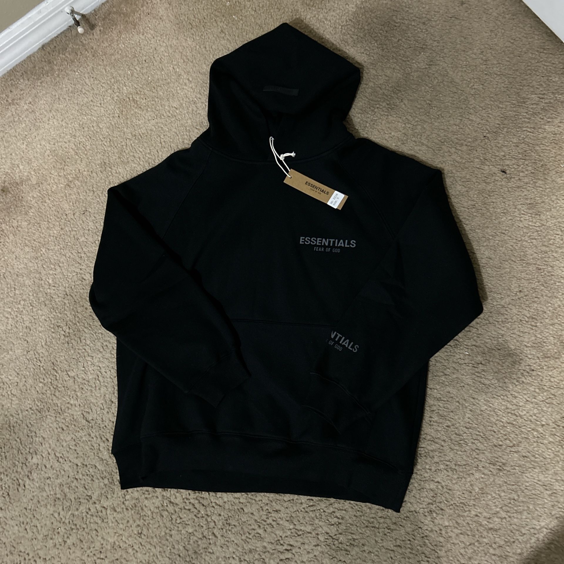 Size S Men • Black Essentials Hoodie