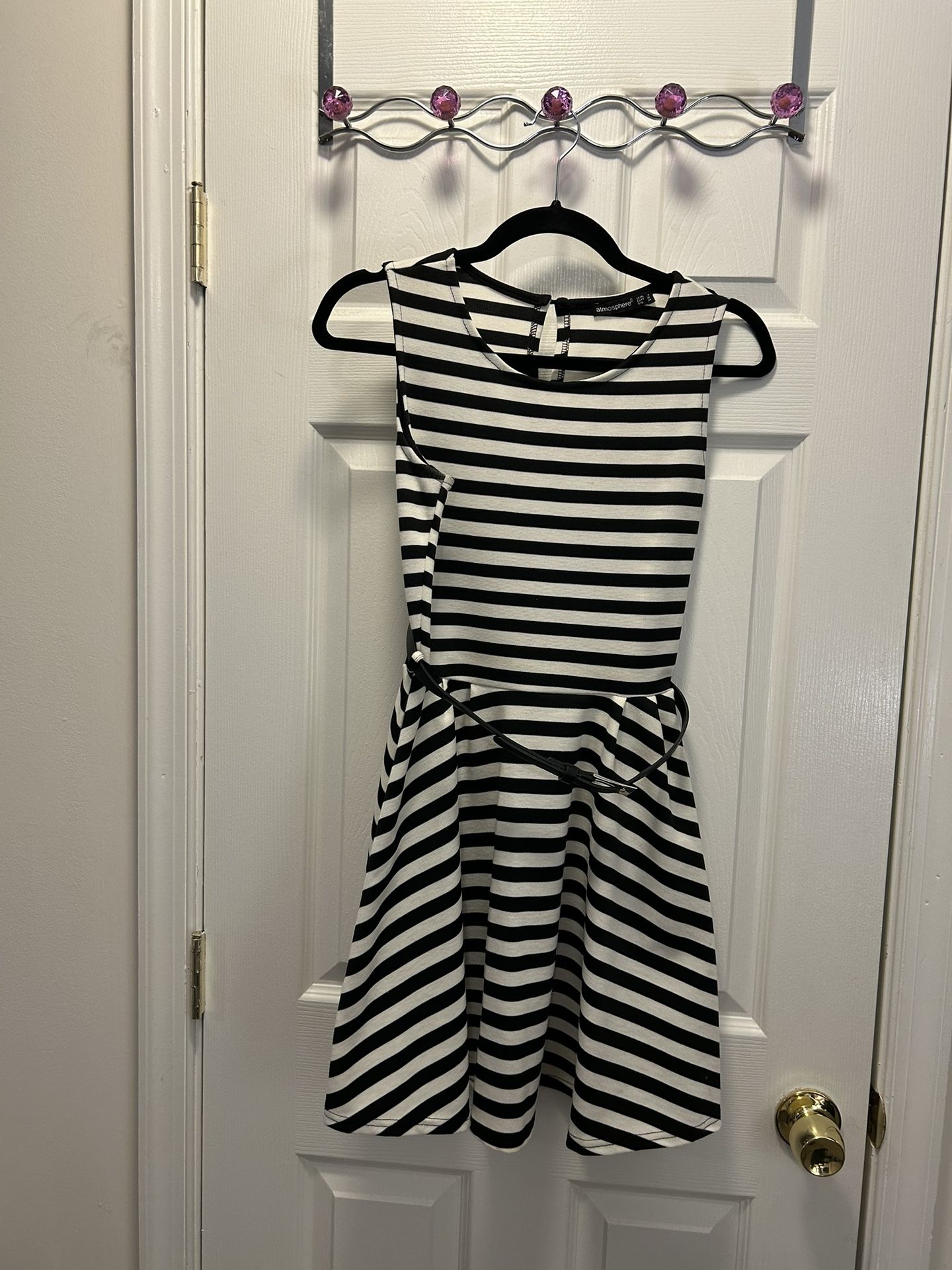 Black and White Striped Dress