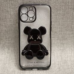 Electroplate Black Violent Bear in Transparent Background