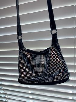 Black purse with AB rhinestones