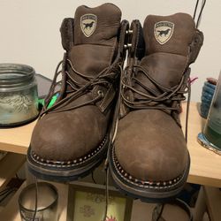 Waterproof Soft-Toe Work Boots, Men’s Size 8