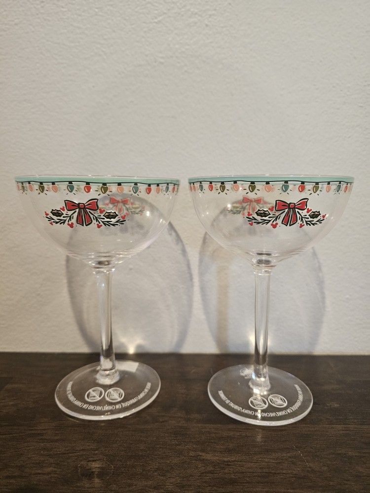 Disney Christmas/Holiday Cocktail Drinking Glasses