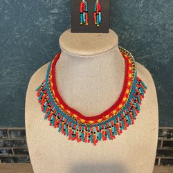 Set Colorful Necklace & Earrings