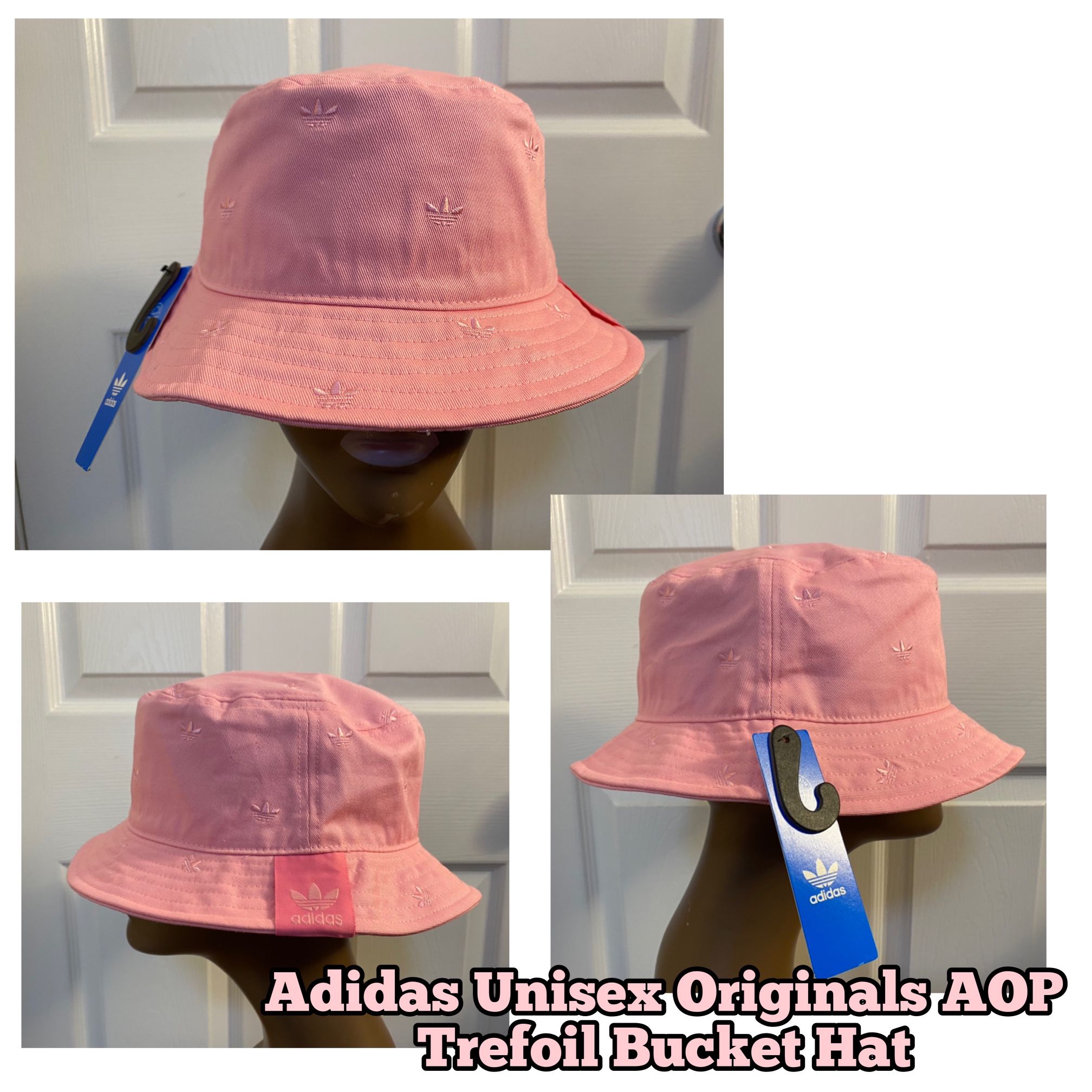 Adidas Unisex Originals AOP Trefoil Bucket Hat pink New Tags OSFA