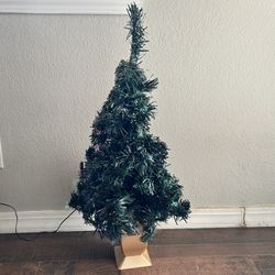 Small Fiber Optic Christmas Tree With Mini Ornaments 
