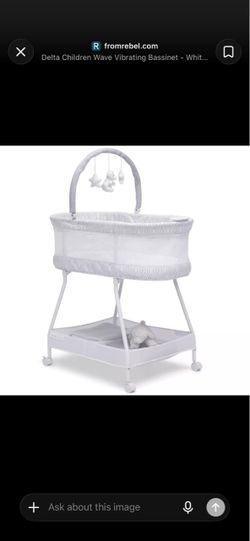 Delta Children Wave Vibrating Bassinet White