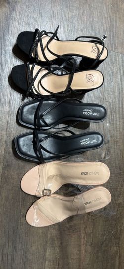 3 Pairs Women's Strappy Sandals Bundle