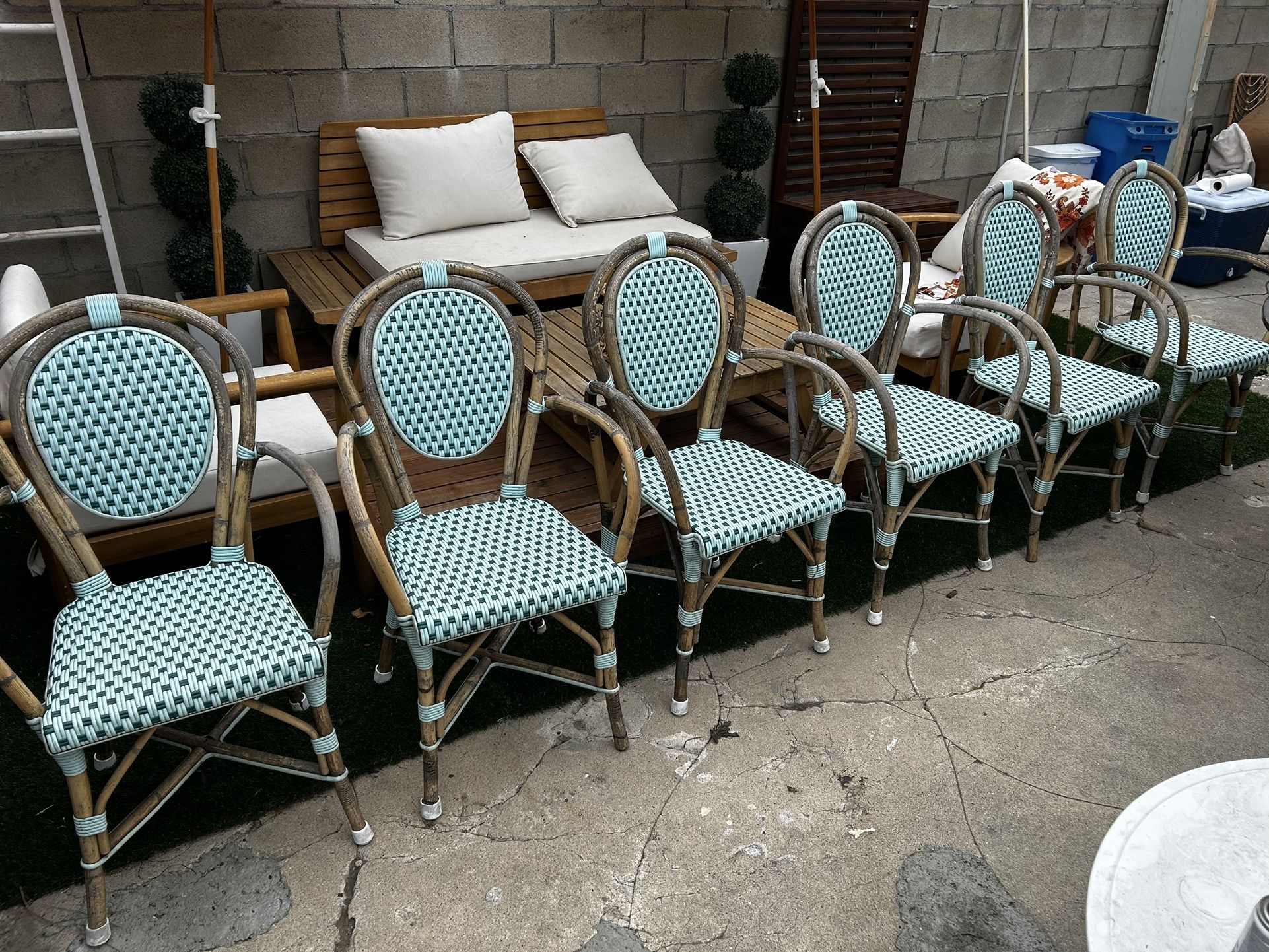 6 Outdoor Bistro Chairs