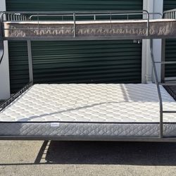 TWIN OVER QUEEN HEAVY DUTY METAL BUNK BEDS 
