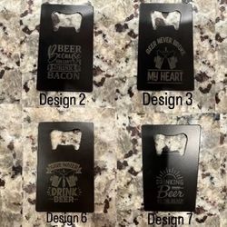 Engraved personalized Wallet Card  Bottle Opener, Custom Wedding Groomsmen Bachelor Party Gifts, Metal Bottle Opener