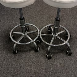 Pair of Office Stools - White