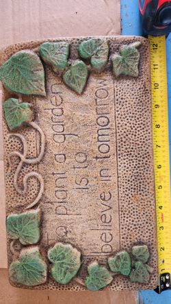 Garden Plaque Made From Cement, Mexico