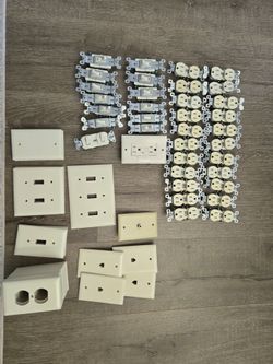 Bulk Lot: Used Electrical Outlets, Switches, and Wall Plates - Ivory