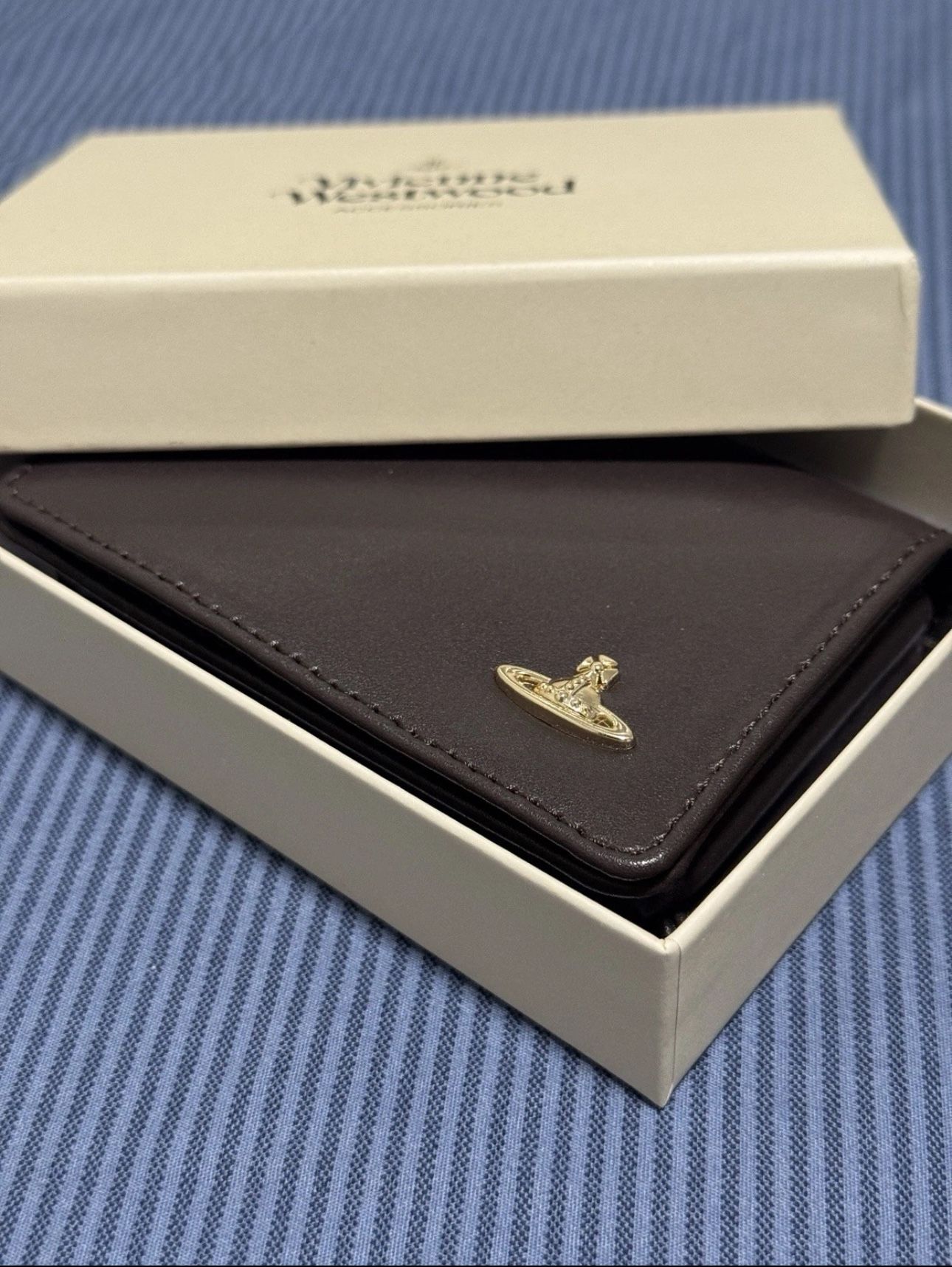 Vivienne Westwood Brown Leather Bi-fold Business Wallet [New In Box]