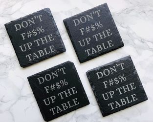 Set of 4 Slate Engraved Coasters