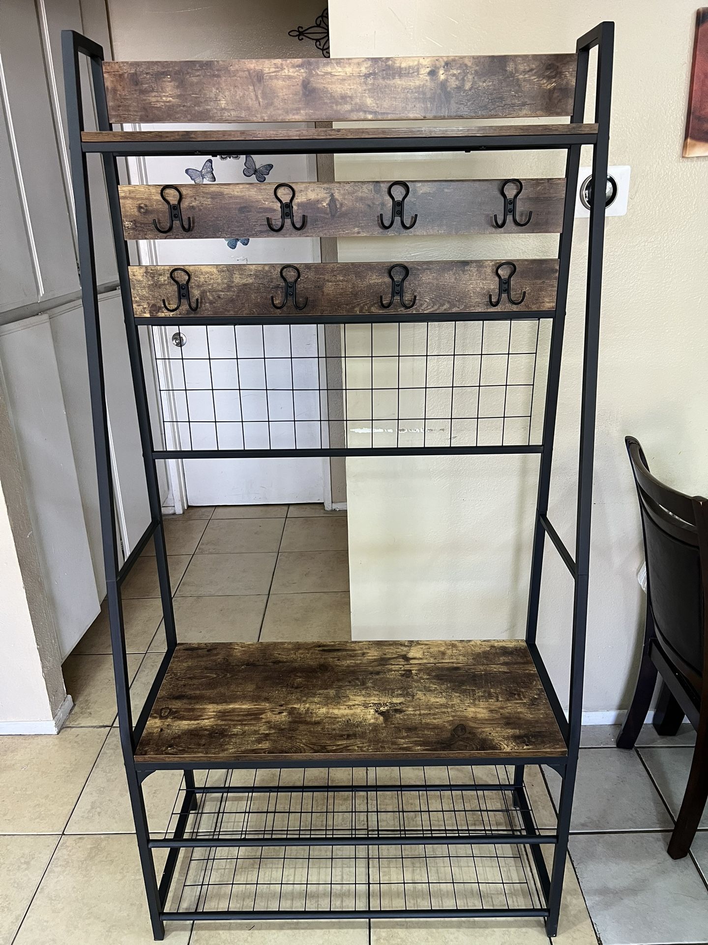 ENTRYWAY HALL TREE WITH SHOE RACK