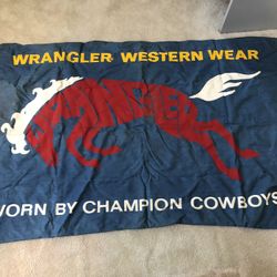 Wrangler Jean Flag 6’ x 4’ “Wrangler Western Wear, Worn By Champion Cowboys”