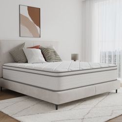 Brand New in sealed box Queen Size 14” Hybrid Mattress – Soft Medium Comfort
