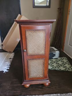 Vintage single-door woden accent cabinet