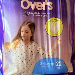 Diapers Sleep Overs  Youth Pants    4 bags of 22 diapers for sale — $25.