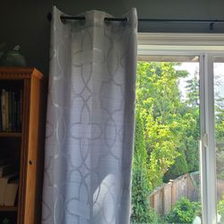 Silver Grey Drapes Curtains Ogee Light Filtering Panels