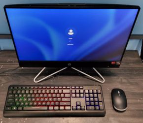 HP 22" Touchscreen All-in-One Desktop, Ryzen 3 3250U, 8GB RAM, 1TB HDD, Black, Windows 11