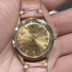 Rolex 34mm Baguette Diamond Yellow Gold Full Set 10k 14k 24k Coins Silver Currency