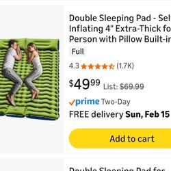 Mattress Sleeping Pad DOUBLE