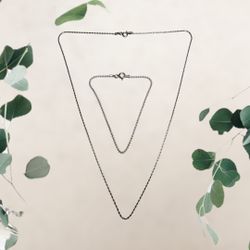 Italian 925 Sterling Silver Dainty Bracelet & Necklace