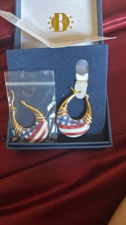 Handcrafted “Patriotic” Earrings with Crystals