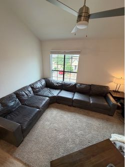 Large Leather Sectional