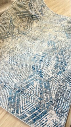 Costco Brio Designer Area Rug - 6'6" x 9' Emilio Blue - Modern Vintage