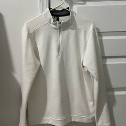 Adidas Men's White 1/4-Zip Pullover Sweater, Size Small